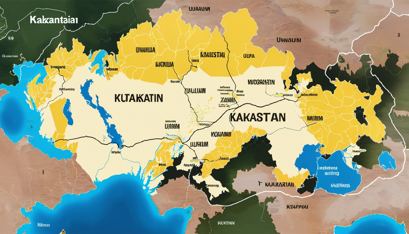 Map of uranium deposits in Kazakhstan